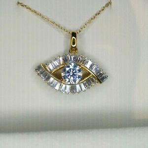 Evil Eye Diamond Simulant Necklace